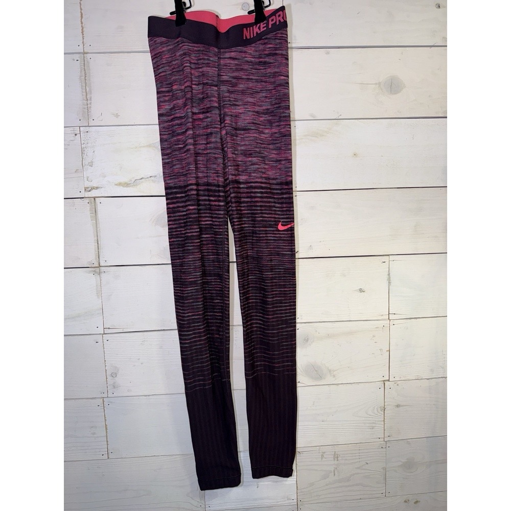 Nike Pro Hyperwarm Leggings Workout Pants Women's Size Small Purple Pink